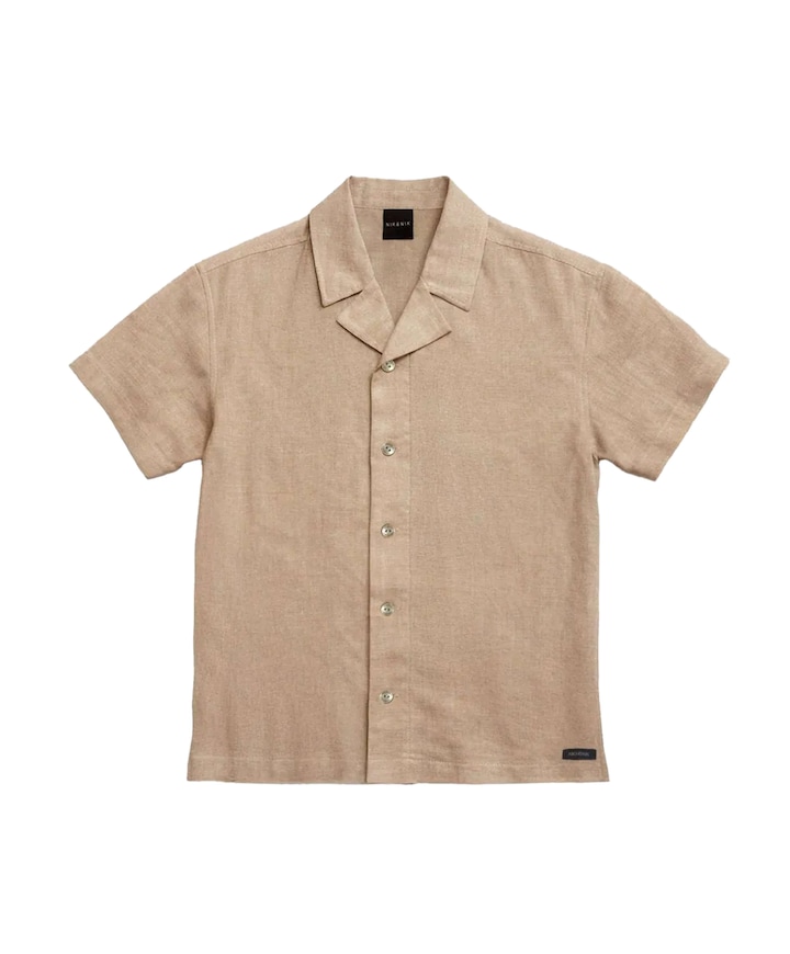 Jongens overhemd korte mouw bruin