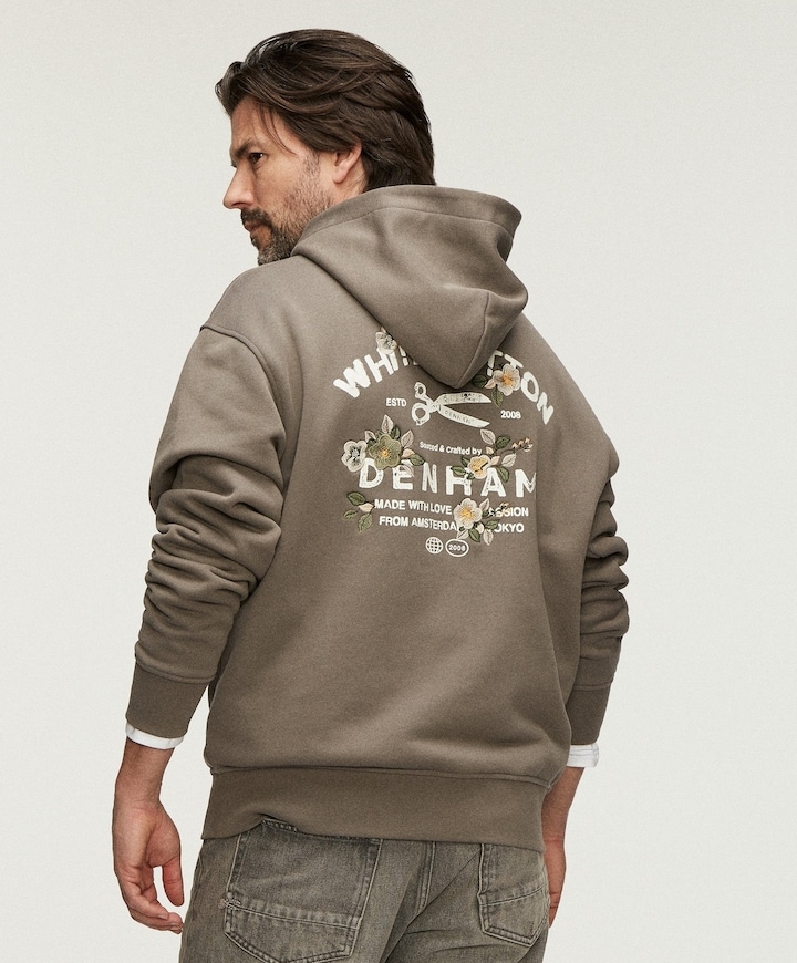 Heren hoodie grijs