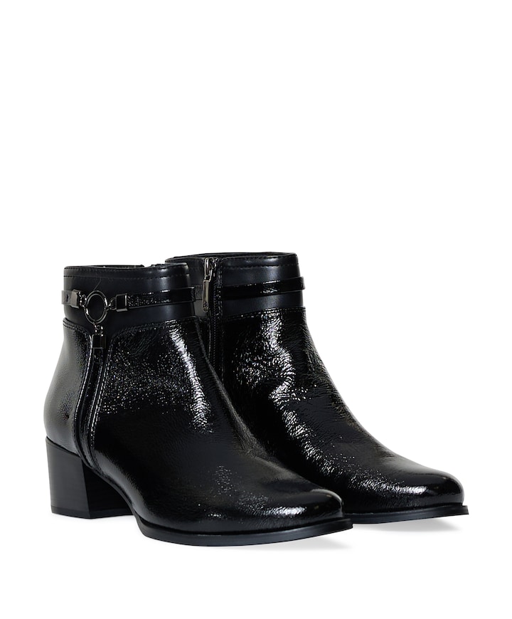 dames enkellaarzen zwart