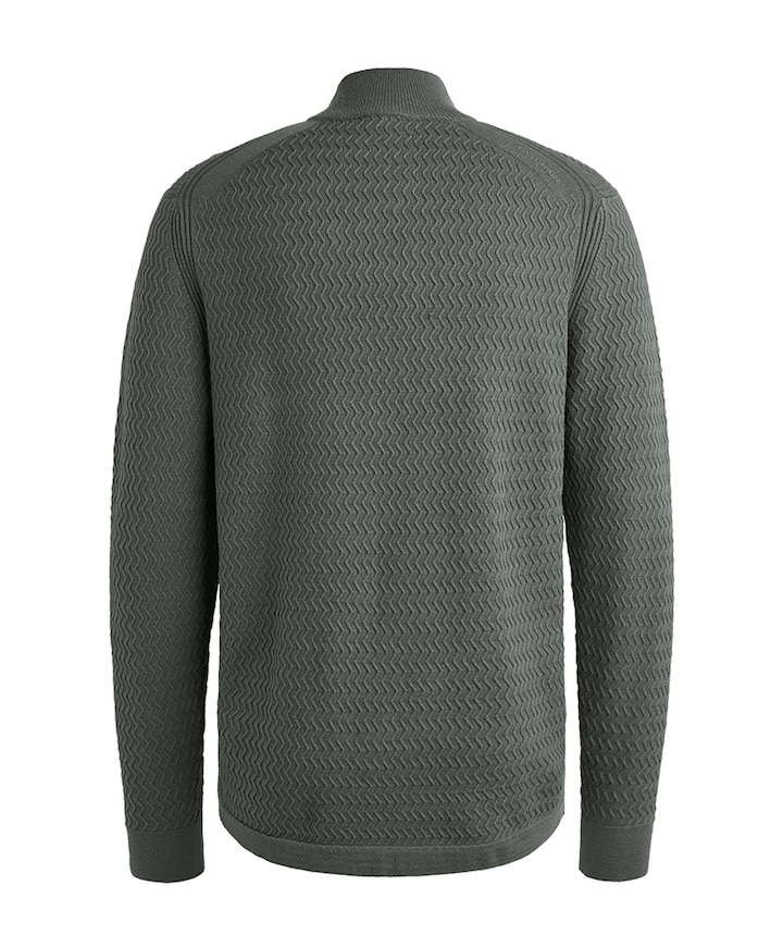 Heren trui met rits blauw