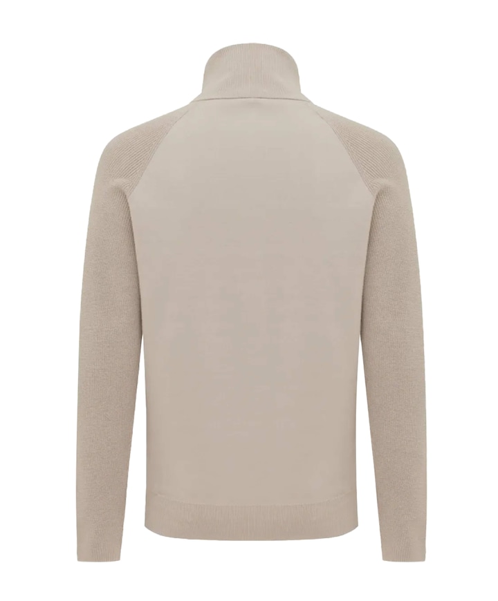 Heren trui met rits ecru