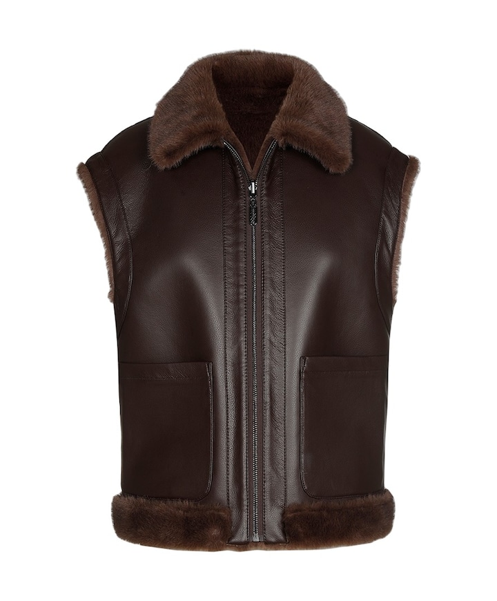 Dames gilet bruin
