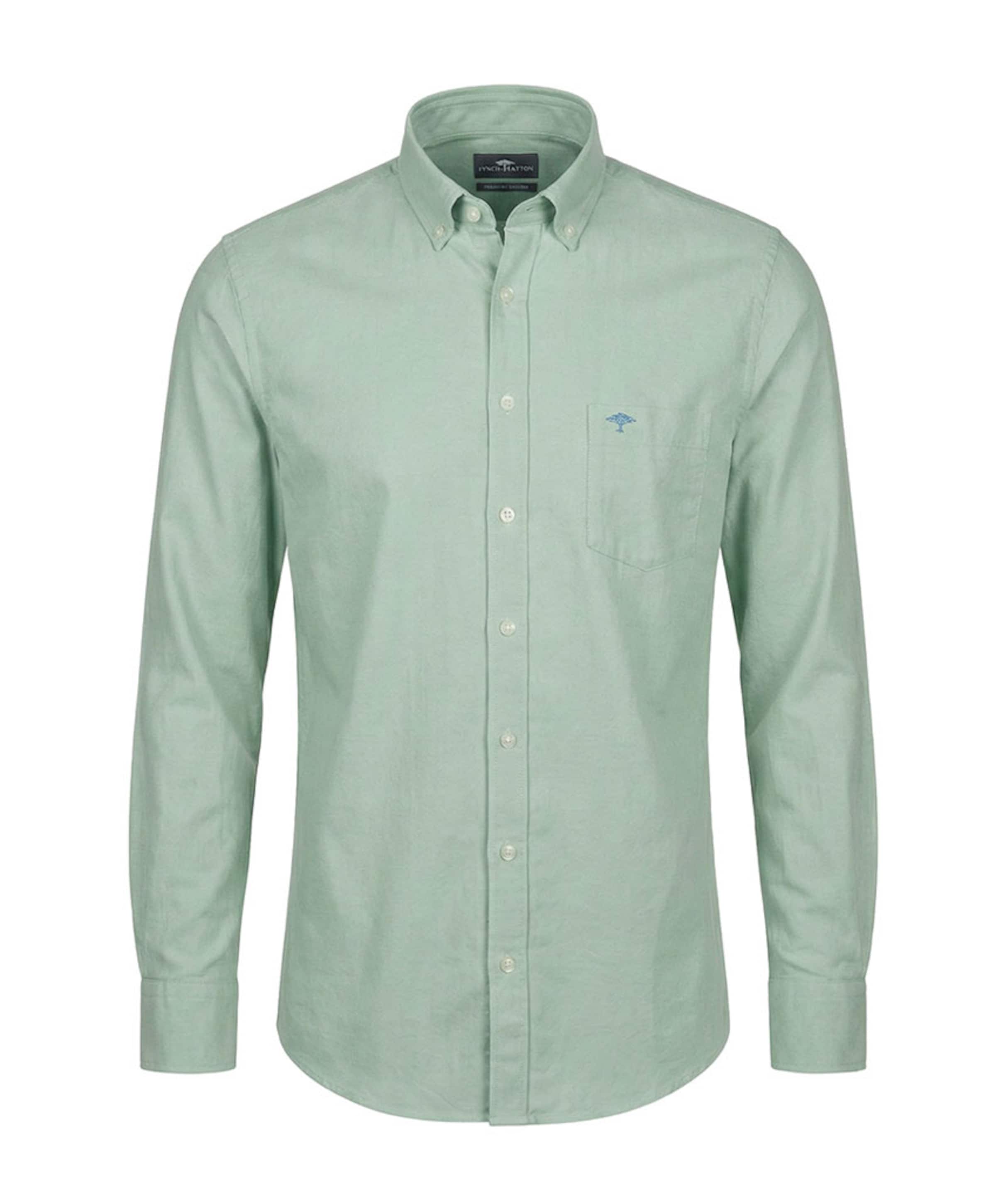 Heren overhemd lange mouw groen