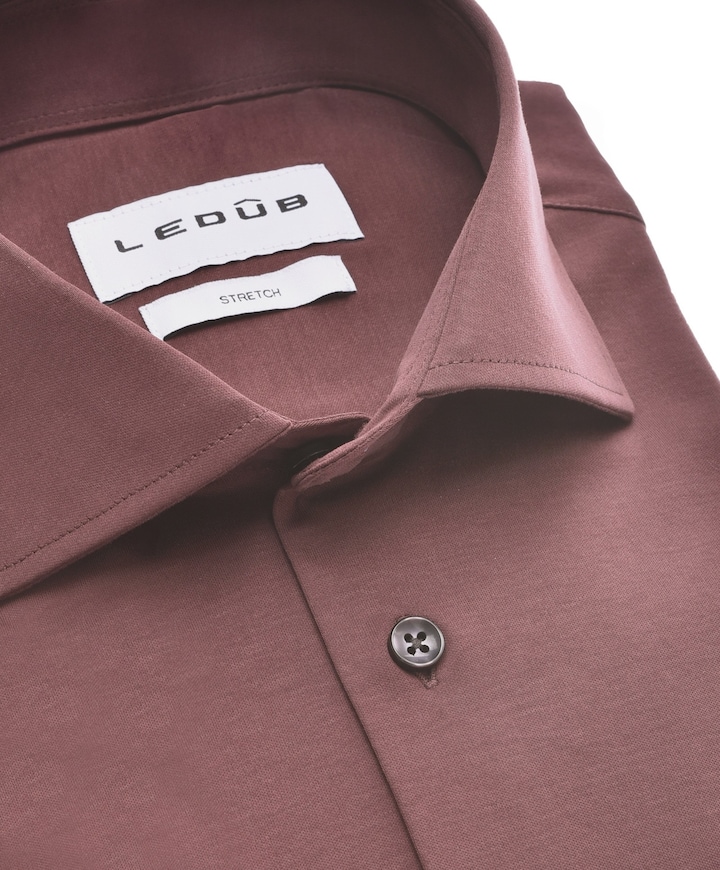 Heren overhemd lange mouw bordeaux