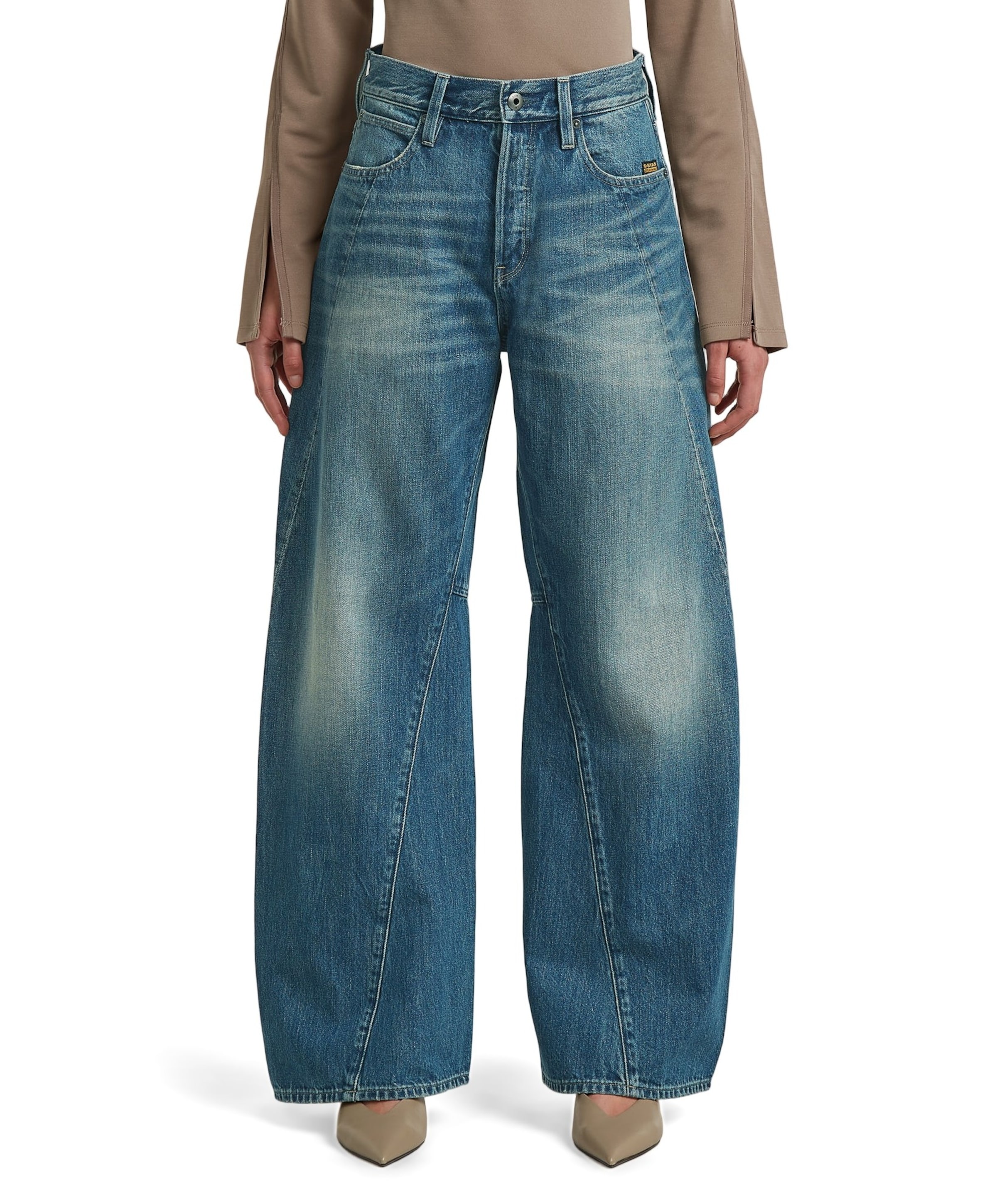 Contor 3D Wide Wmn dames jeans blauw