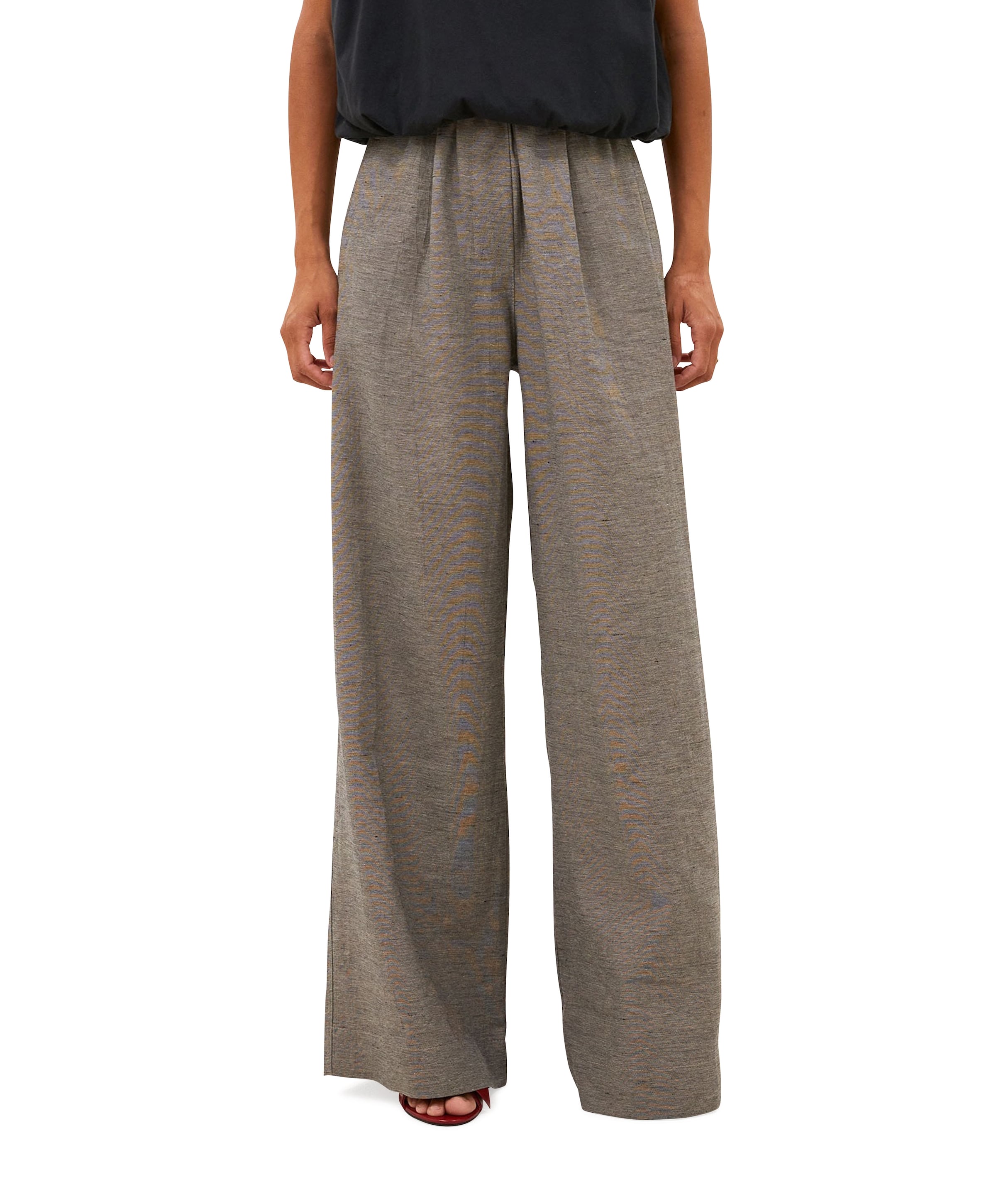 benji melange dames broek grijs