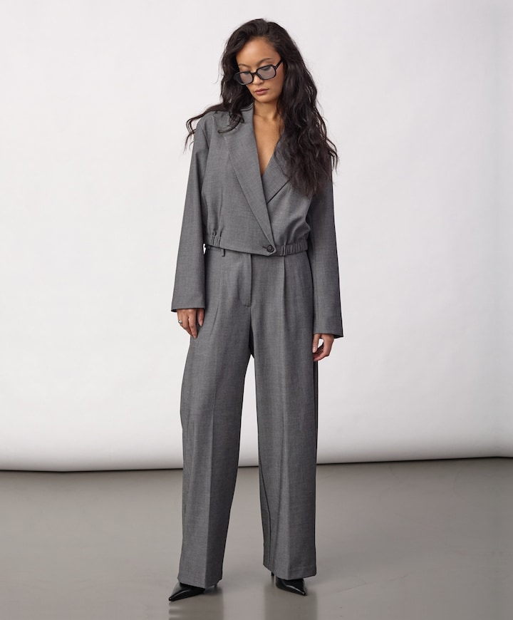 Dames blazer grijs
