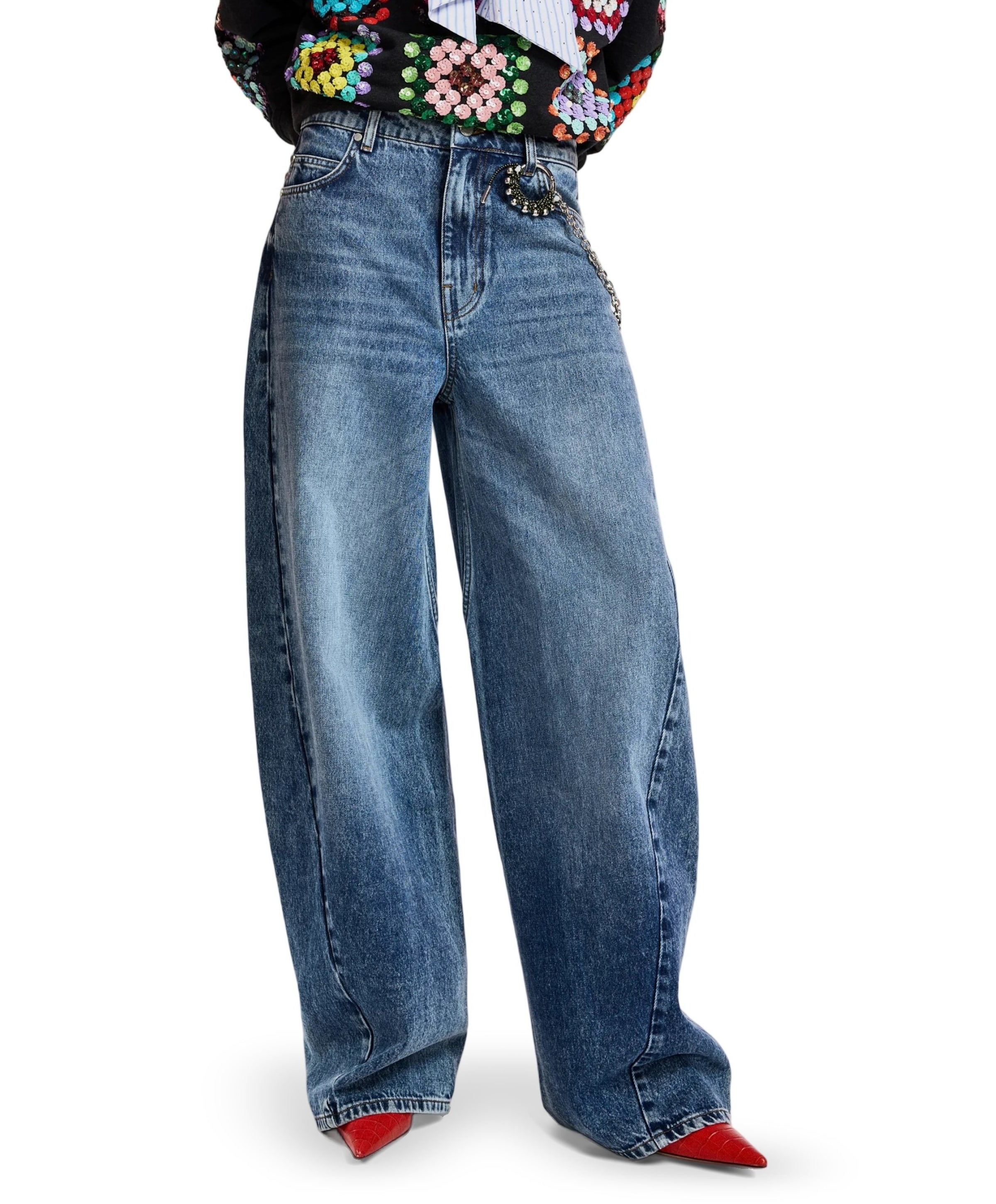 Kast Wide Leg dames jeans blauw