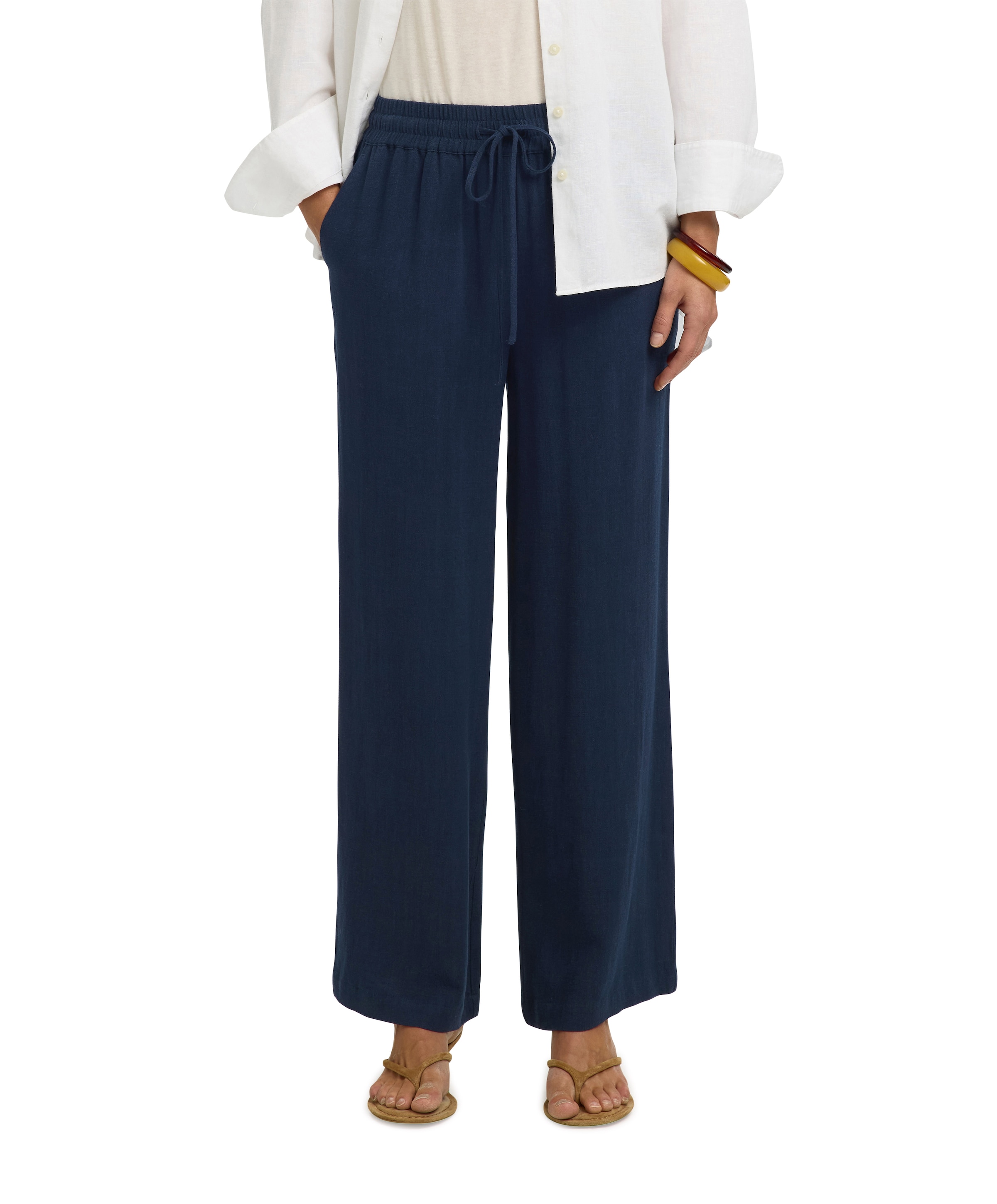 SLFVIVA-GULIA MW LONG LINEN NO dames broek blauw