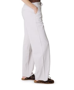 Jersey met strikkoord dames broek grijs