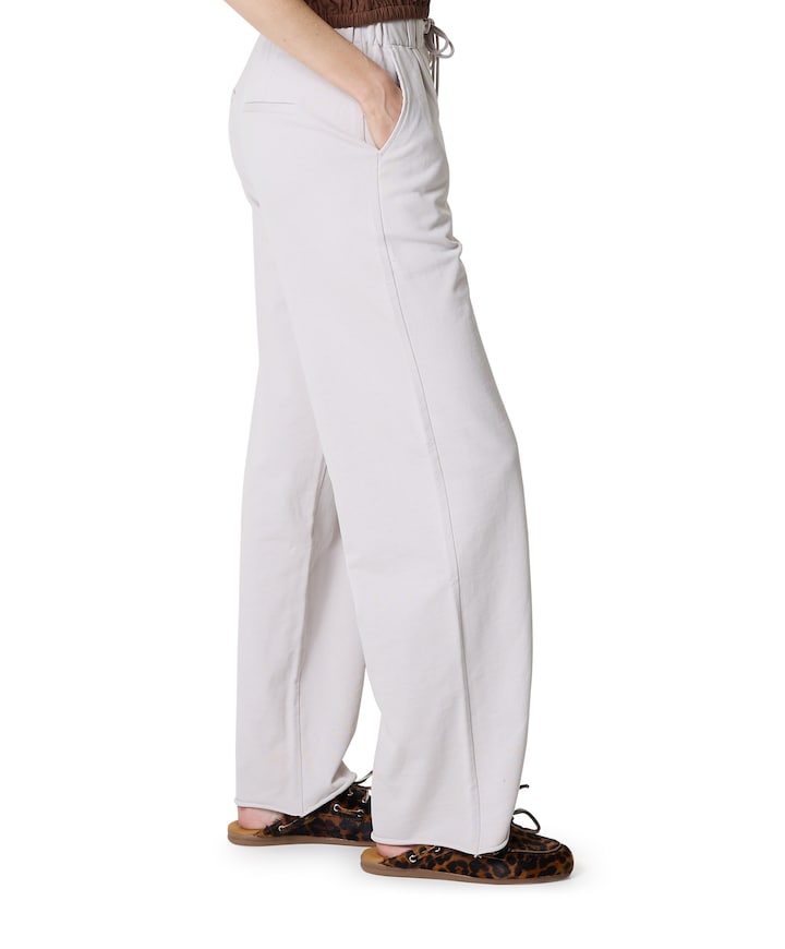 Jersey met strikkoord dames broek grijs