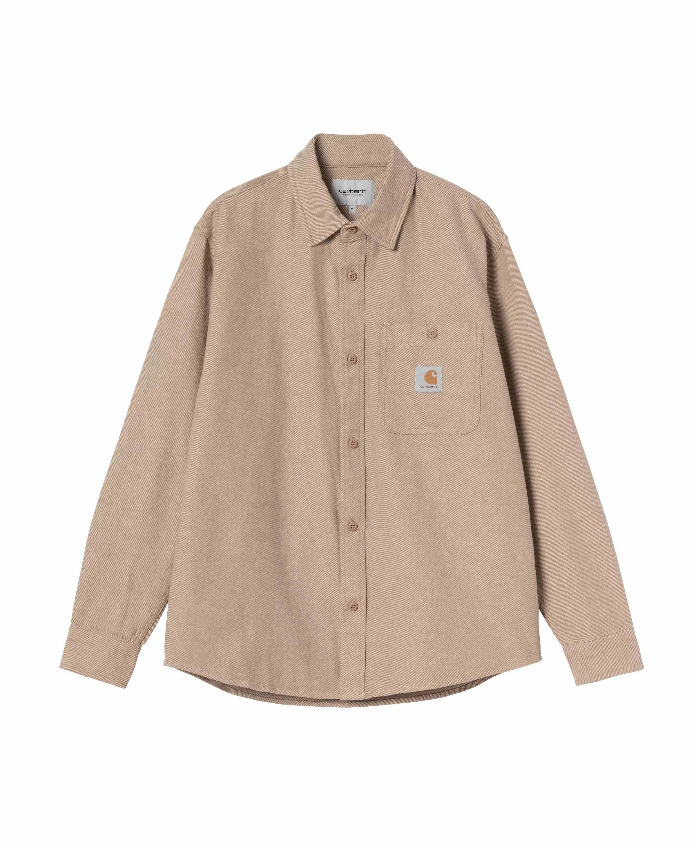 Heren overhemd lange mouw bruin