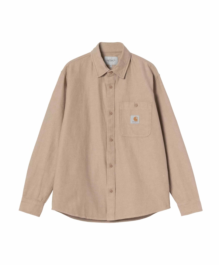 Heren overhemd lange mouw bruin