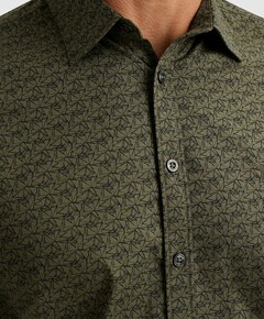 Heren overhemd lange mouw groen