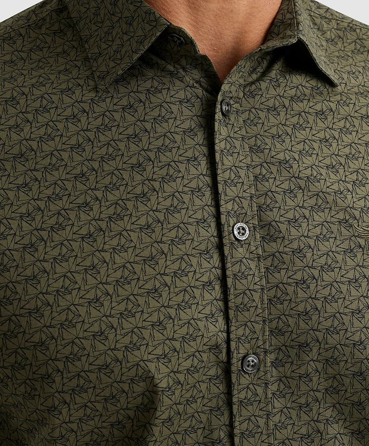 Heren overhemd lange mouw groen