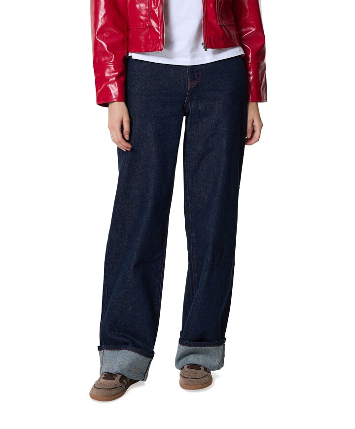 ONLCARNABY HW WIDE FOLDUP RED jeans blauw