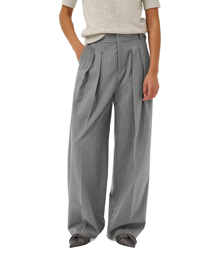 HOSANNAIW PLEATED dames broek grijs