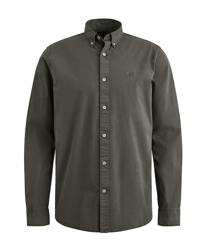 Heren overhemd lange mouw grijs