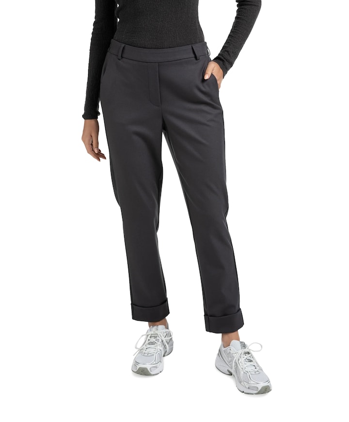 Elastic waist broek zwart