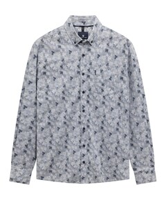 Heren overhemd lange mouw blauw