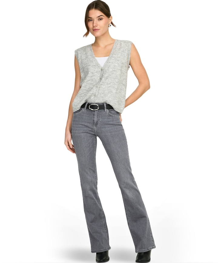 ONLBLUSH LIFE MID FLARED TAI0918 dames jeans grijs