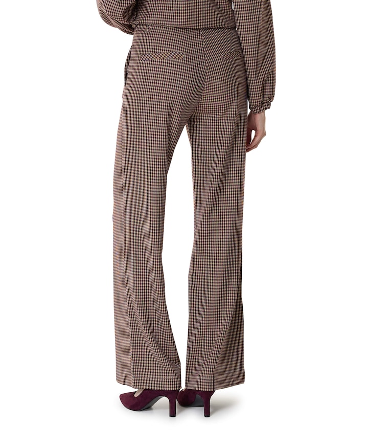 ELIEKE CHECK dames broek beige