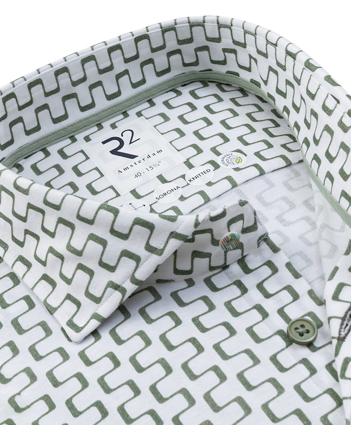 Heren overhemd lange mouw groen