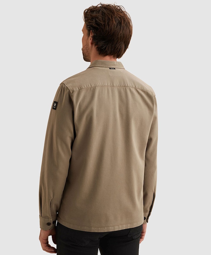 Heren overhemd lange mouw bruin