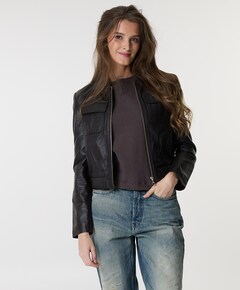 Dames leren jas bruin