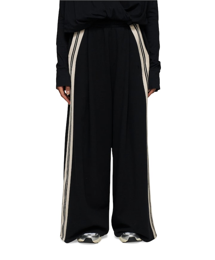 wide tape broek zwart