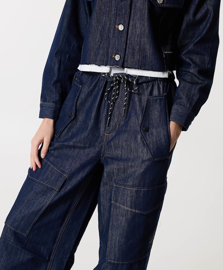 Denim Cargo Pull On Tall jeans blauw