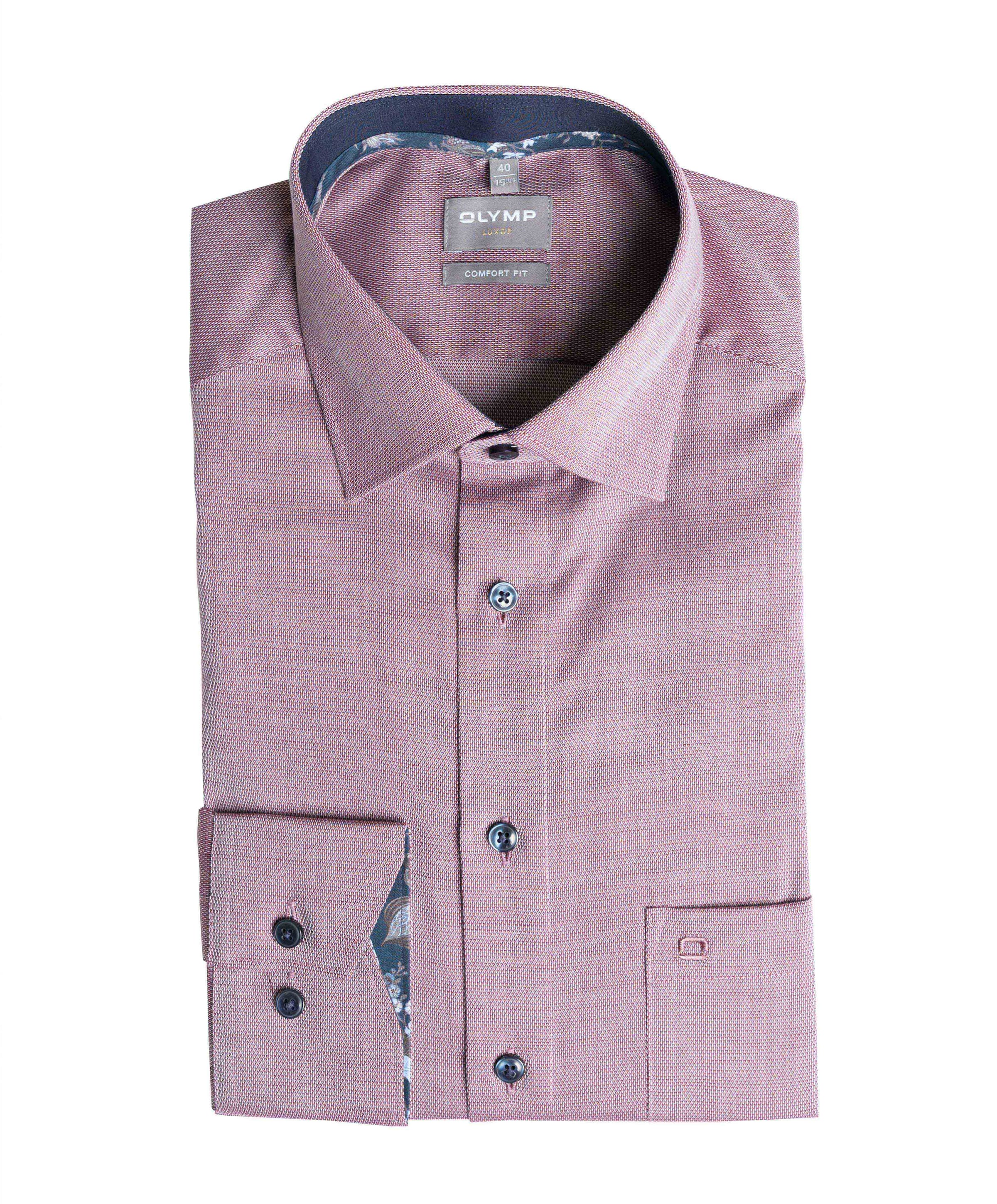 Overhemd lange mouw bordeaux