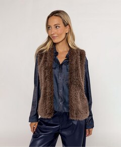 Dames gilet bruin