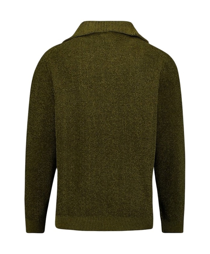 Heren trui met rits groen