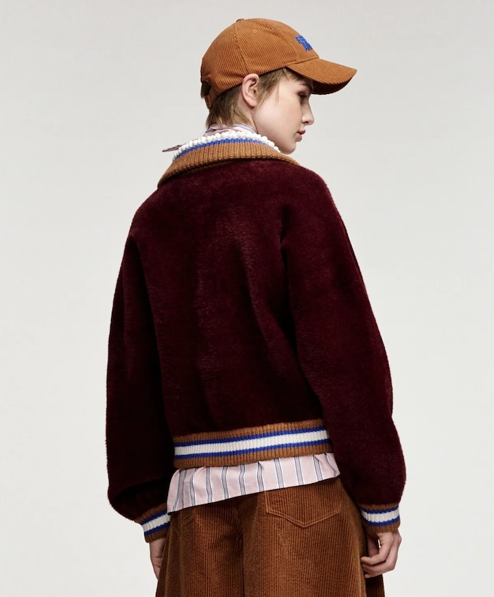 Dames jas bordeaux
