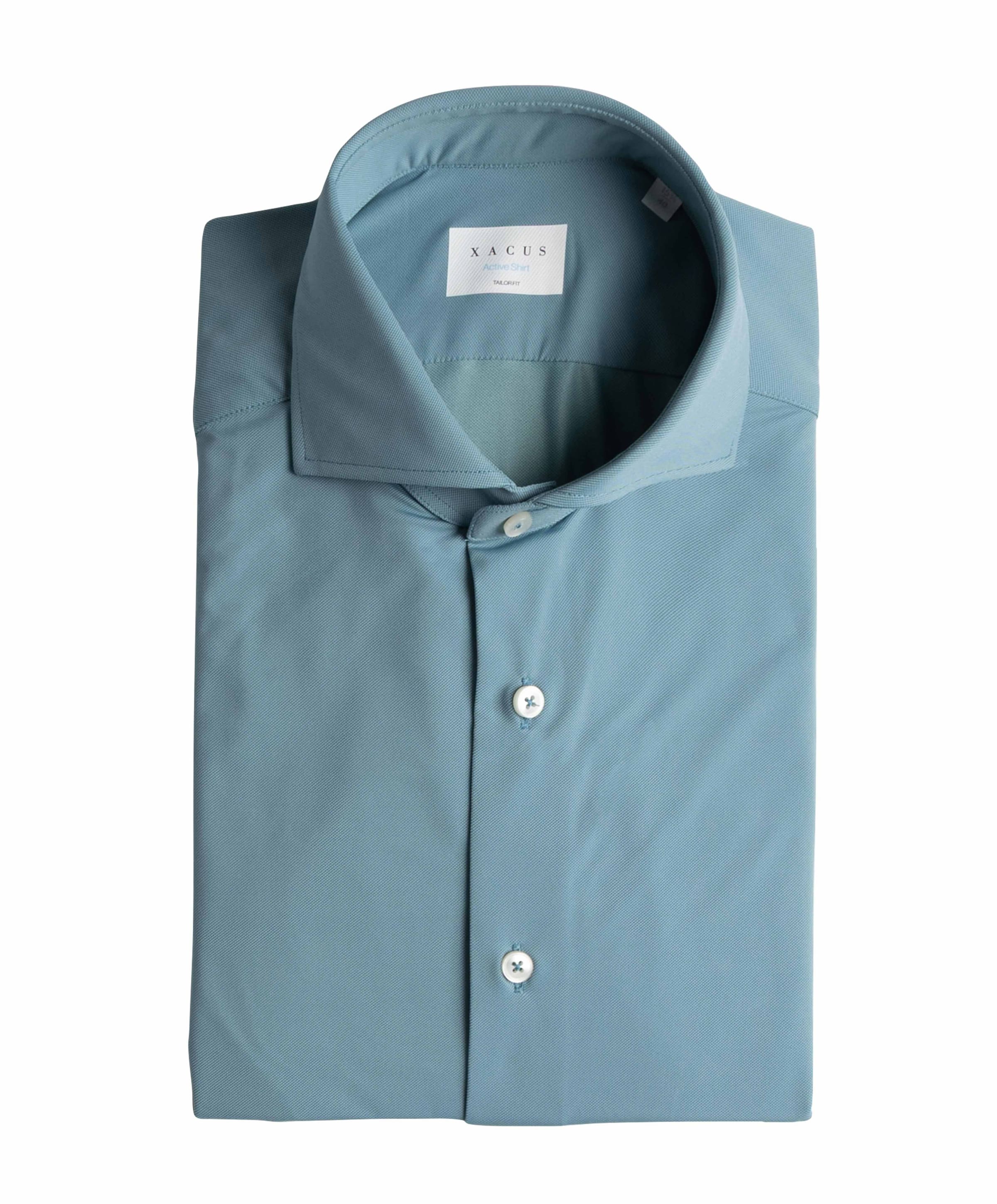 Heren overhemd lange mouw blauw