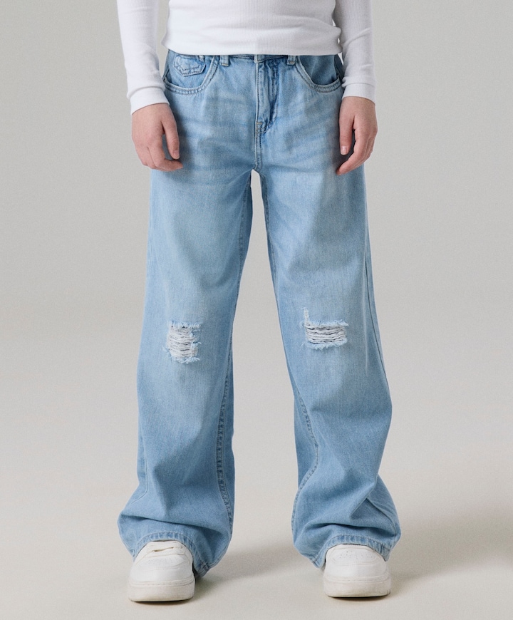 NKFROSE HW WIDE JEANS 1411-TE NOOS meisjes jeans blauw