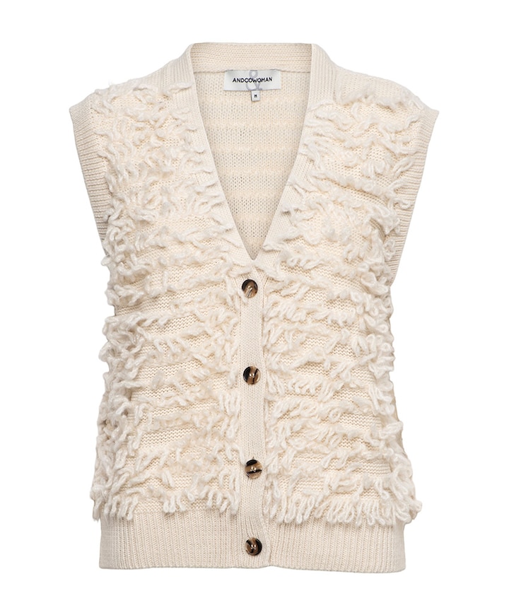 Dames gilet beige