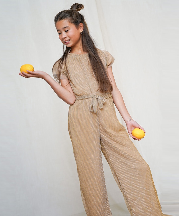 meisjes jumpsuit goud