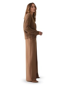 Trousers wide legs foam uni dames broek bruin