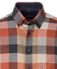 Heren overhemd lange mouw oranje