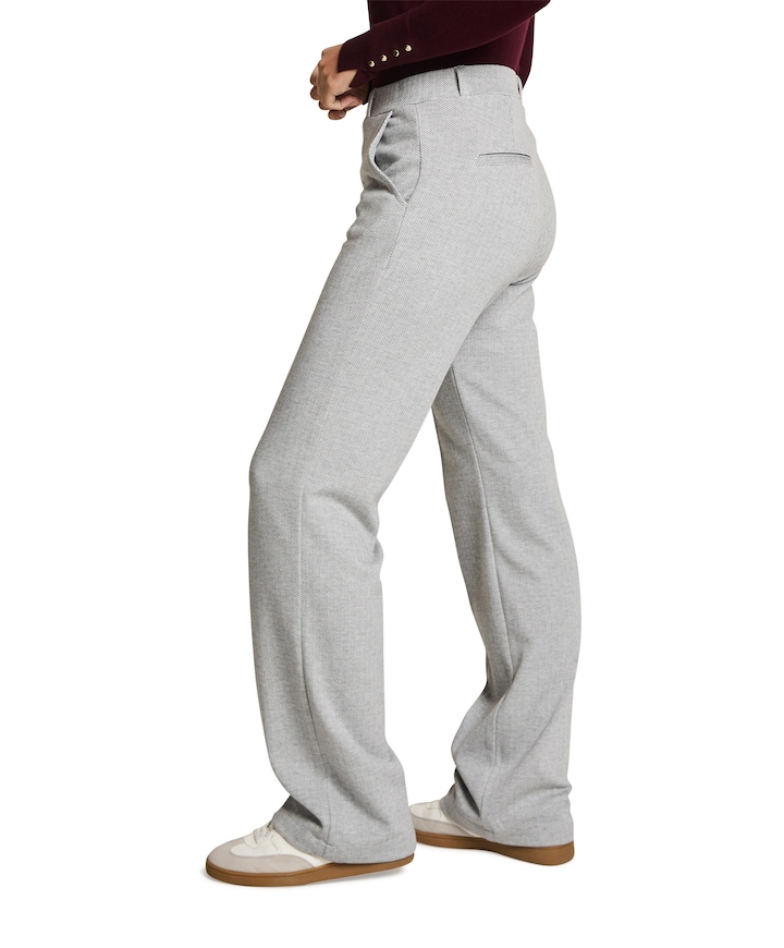 Hannah (Elastic) - Knitted Jacquard broek beige