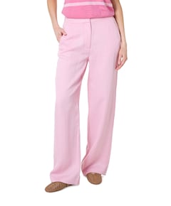 Twill wide dames broek roze