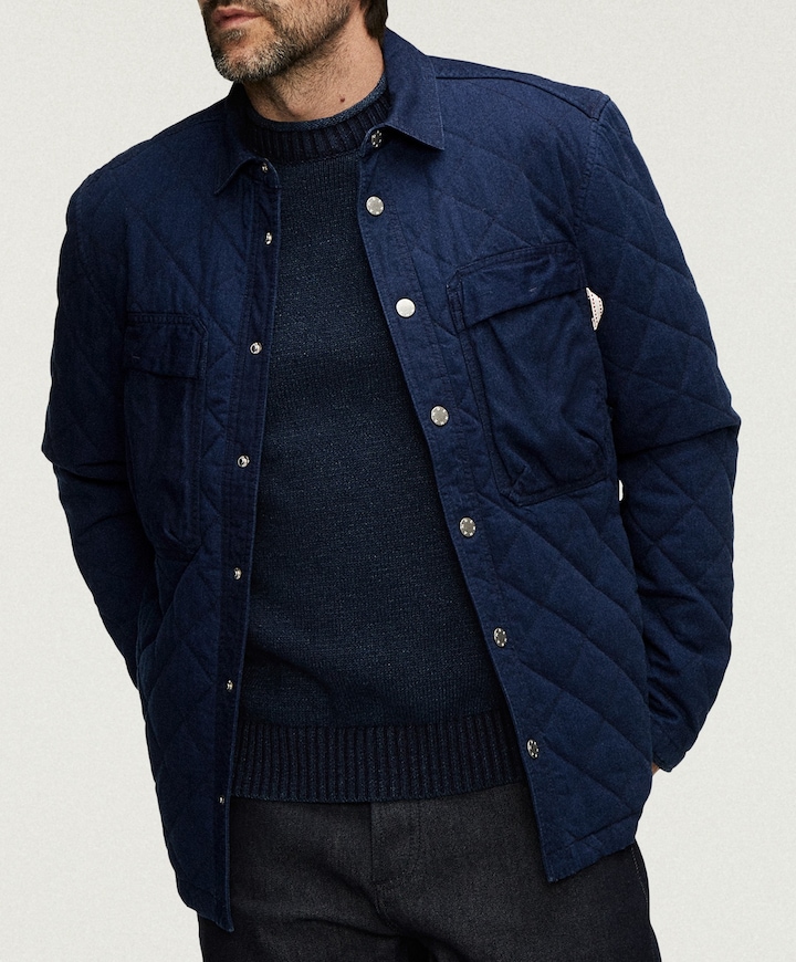 Heren overshirt blauw