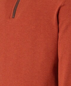 Trui met rits brique