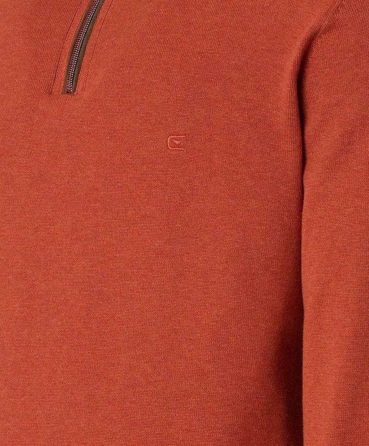 Trui met rits brique