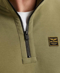 Heren trui met rits groen