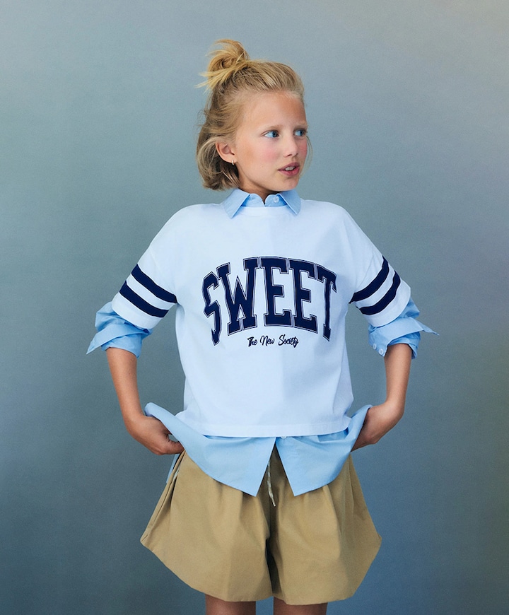 Meisjes t-shirt ecru