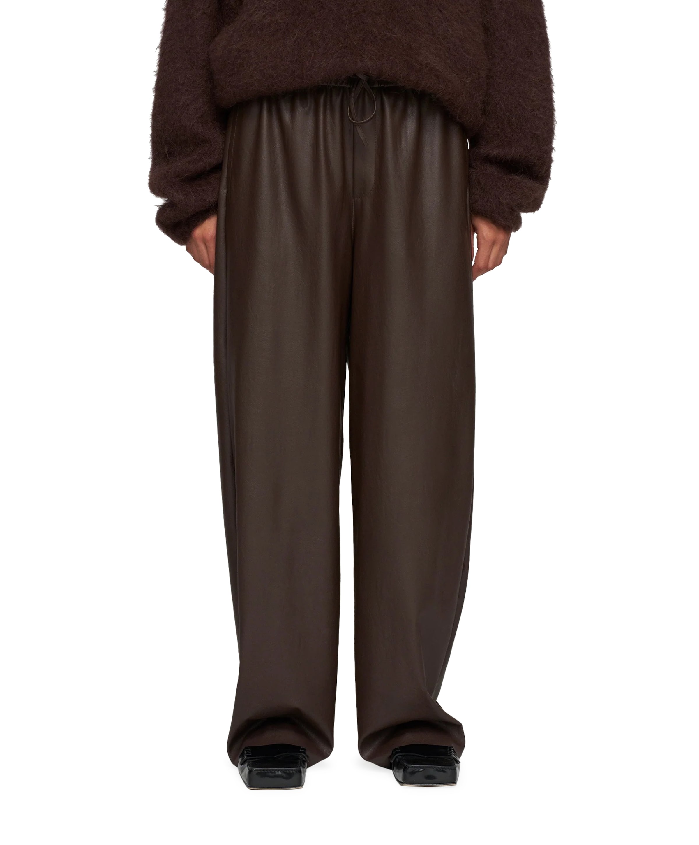 faux leather broek bruin