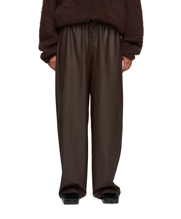 faux leather broek bruin